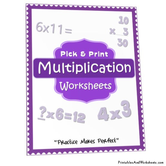 Multiplication Worksheets Bundle Cover