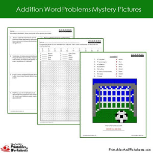 Grade 2 Addition Word Problems Mystery Pictures Coloring Worksheets Sample 2