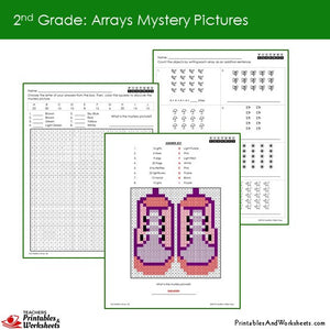 Grade 2 Arrays Mystery Pictures Coloring Worksheets Sample 2