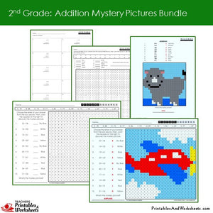 Grade 2 Addition Mystery Pictures Coloring Worksheets Sample 2