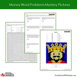 Grade 2 Money Word Problems Mystery Pictures Sample 1