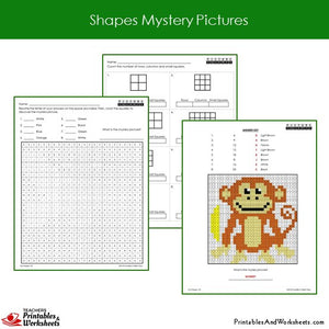 Grade 2 Shapes Mystery Pictures Coloring Worksheets Sample 1