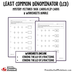 Least Common Denominator (LCD) Bundle - Worksheets