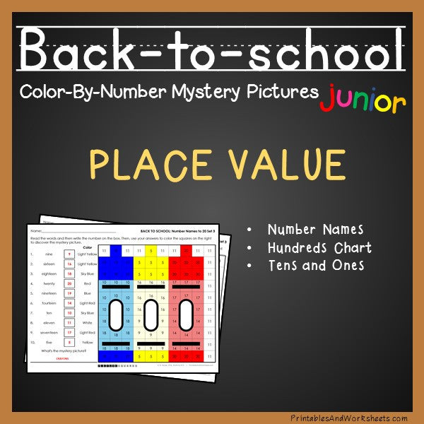Back To School Color-By-Number - Place Value