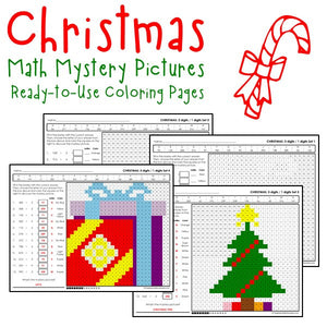 Christmas Division Coloring Worksheets