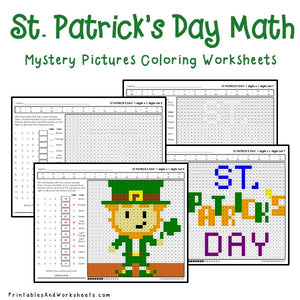 Saint Patrick's Day Coloring Worksheets - Multiplication 