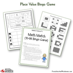 Place Value Bingo Game Math Match