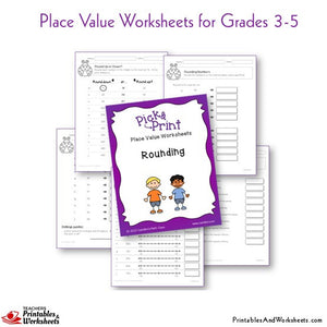 Grades 3-5 Place Value Worksheets Rounding Sample