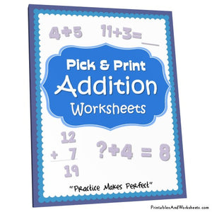 K-5 Addition Worksheets Bundle Cover