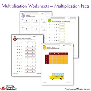 Multiplication Facts Worksheets