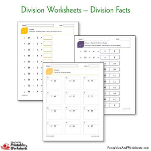 Division Worksheets Bundle - Division Facts