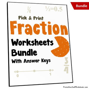 Fractions Worksheets with Answer Keys Cover