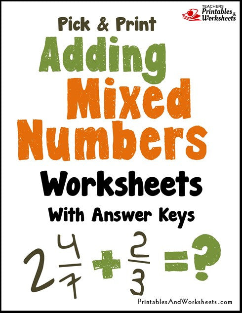 Adding Mixed Numbers Worksheets Cover