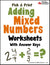 Adding Mixed Numbers Worksheets Cover