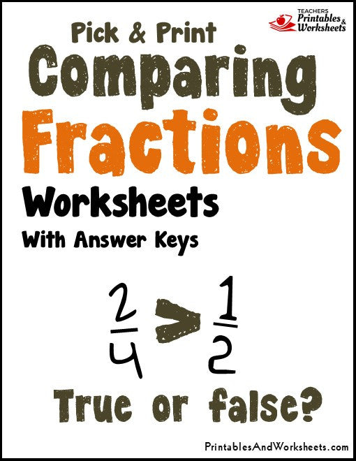 Comparing Fractions Comparison Worksheets