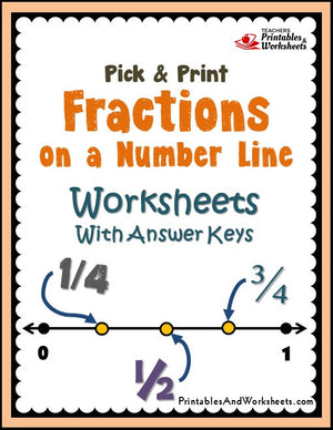 Fractions on a Number Line Worksheets