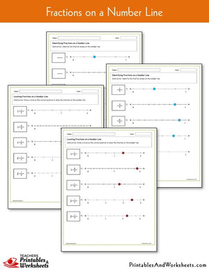 Fractions on a Number Line Worksheets Sample