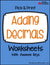 Adding Decimals Worksheets Cover