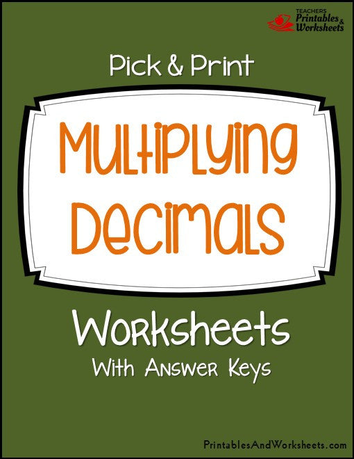 Multiplying Decimals Worksheets Cover