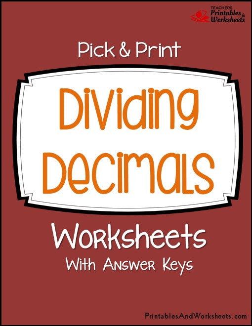 Dividing Decimals Worksheets Cover