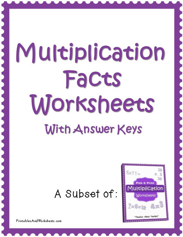 Missing Factors Worksheets with Answer Keys Cover