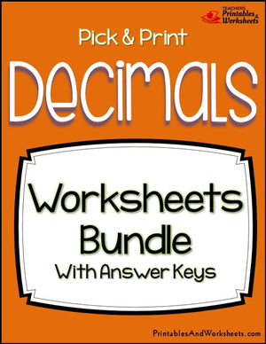 Decimals Worksheets Bundle Cover