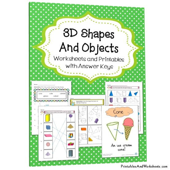 3d Shapes and Objects Worksheets and Activities Cover