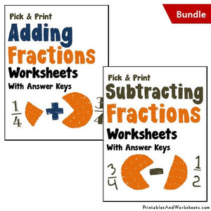 Adding and Subtracting Fractions Worksheets with Answer Keys