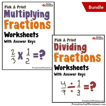 Multiplying and Dividing Fractions Worksheets