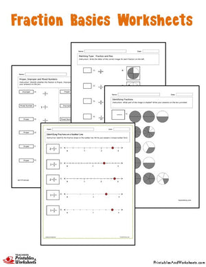 Fundamentals of Fractions Worksheets Sample