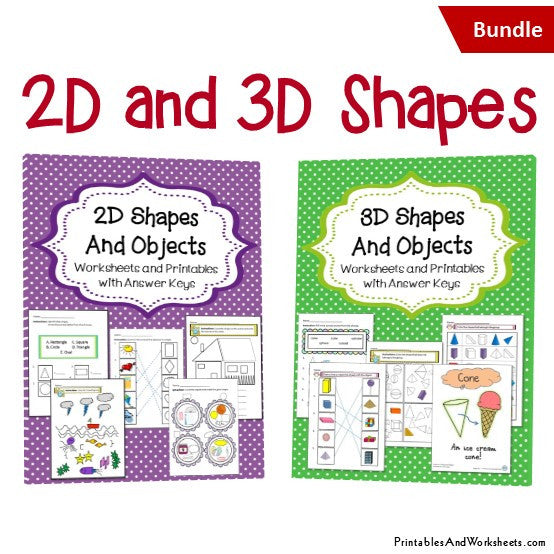 2D and 3D Shapes and Objects Worksheets