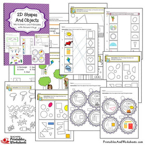 2D and 3D Shapes and Objects Worksheets Sample 1