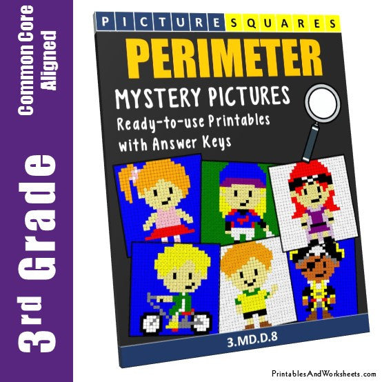 Grade 3 Perimeter Mystery Pictures Coloring Worksheets