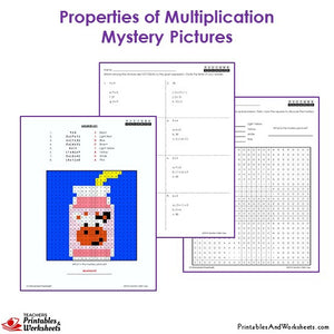 Grade 3 Properties Of Multiplication Coloring Worksheets - Milkshake
