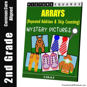 Grade 2 Arrays Mystery Pictures Coloring Worksheets
