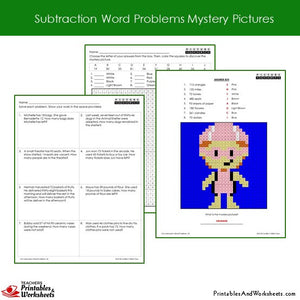 Grade 2 Subtraction Word Problems Coloring Worksheets Sample 1