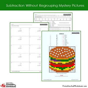 Grade 2 Subtraction Without Regrouping Coloring Worksheets Sample 1