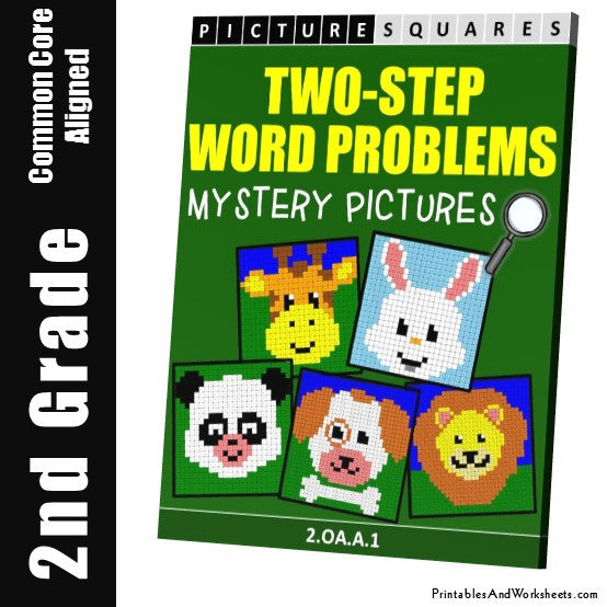 Grade 2 Two Step Word Problems Mystery Pictures Coloring Worksheets