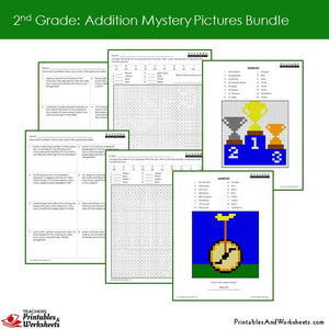 Grade 2 Addition Mystery Pictures Coloring Worksheets Sample 3