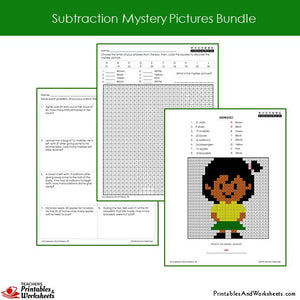 Grade 2 Subtraction Mystery Pictures Coloring Worksheets Sample 3