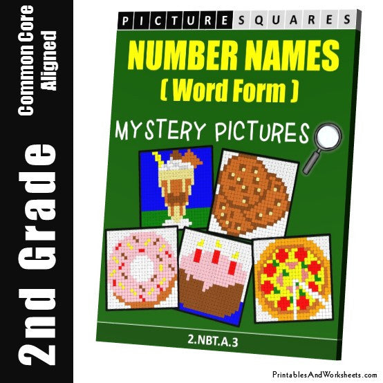 Grade 2 Number Names Mystery Pictures Coloring Worksheets