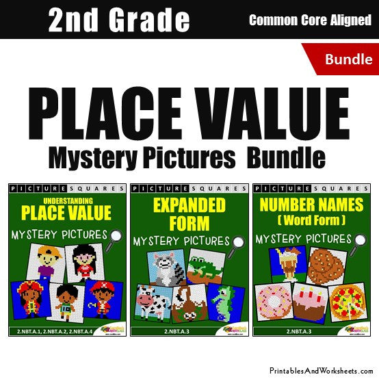 Grade 2 Place Value Mystery Pictures Coloring Worksheets