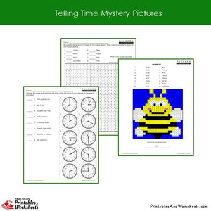Grade 2 Telling Time Coloring Worksheets Sample 1