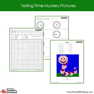 Grade 2 Telling Time Coloring Worksheets Sample 2