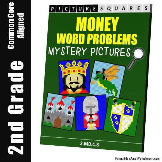 Grade 2 Money Word Problems Mystery Pictures Coloring Worksheets