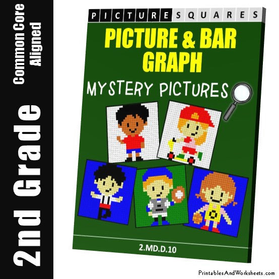 Grade 2 Picture/Bar Graph Mystery Pictures Coloring Worksheets