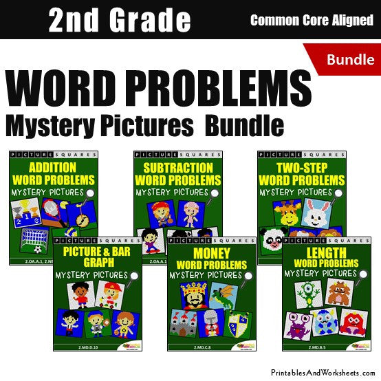 Grade 2 Word Problems Mystery Pictures Coloring Worksheets