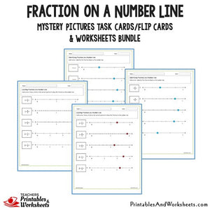 Fraction on a Number Line Bundle - Worksheets