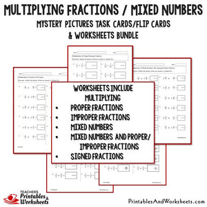 Multiplying Fractions/Mixed Numbers Bundle - Worksheets