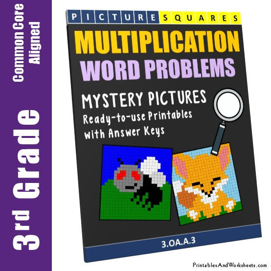 3rd Grade Multiplication Word Problems Mystery Pictures Coloring Worksheets